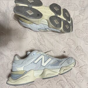 New Balance Light Gray and Off-White Sneakers